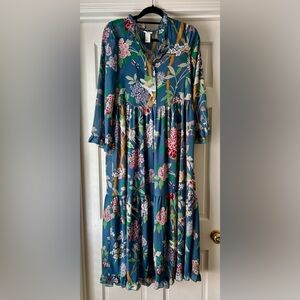 Floral Blue Maxi Dress